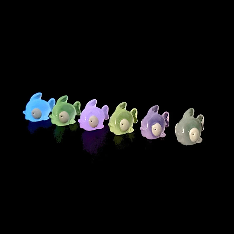 DIY Decorative Figurines Gift Luminous Fish Fairy Garden Decoration Miniature Frog Figurines Glow At Night Home Decor