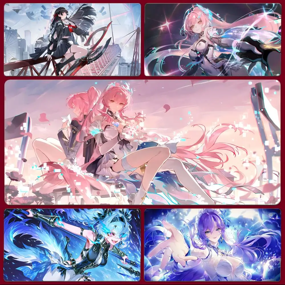 Cool New Game W-Wuthering Waves Mouse Pad Large Gaming Mousepad with Stitched Edges Thickened Desk Mat PC