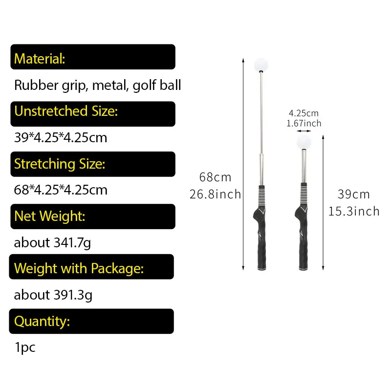 مدرب جولف سوينغ الموقف الصحيح عصا تلسكوبية تيمبو نقطة الطاقة التدريب المعونة إيقاع انقر على ممارسة الصوت عصا قبضة #2