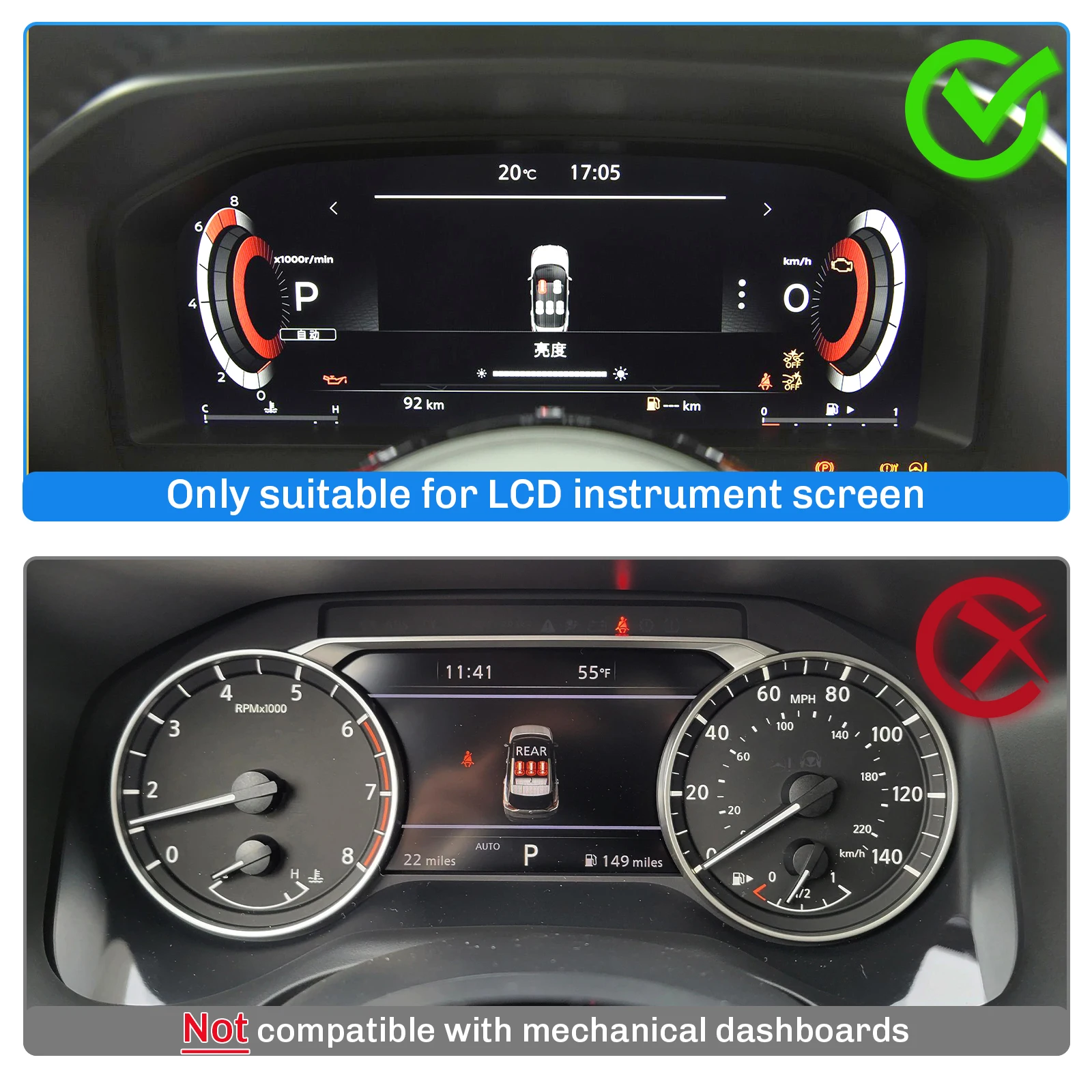 For 2023 Qashqai J12/X-Trail T33 12.3-Inch Car LCD Instrument Display Screen Protector Auto For Nissan X-Trail T33 Accessories