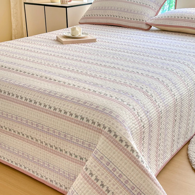 Bonenjoy 1pc Bedspread 100% Cotton Bed Cover Quilted Bed Linen Skin-friendly Bedsheet покрывало на кровать (No Pillowcase)