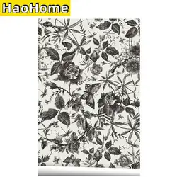 Ink Rose Self Adhesive Wallpaper Black Watercolor Floral Removable Peel and Stick Wallpaper for Bedroom Cabinet Wall Decorations