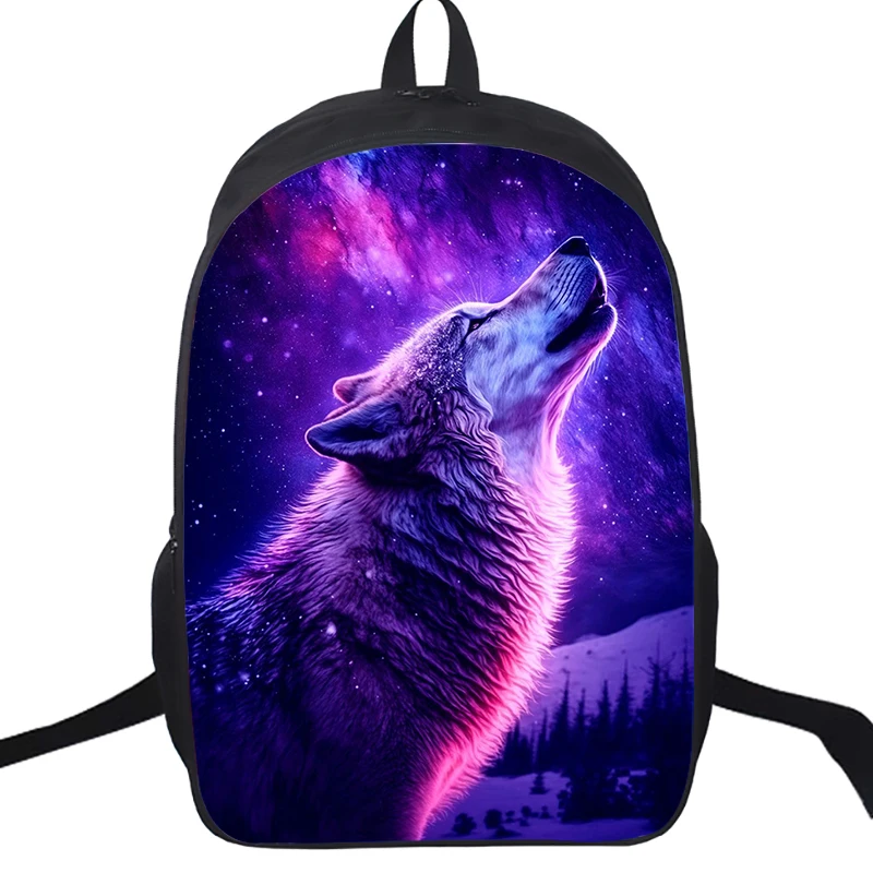 Large Capacity Galaxy Wolf Lion School Bag Backpack for Girl Boy Children Animal Tiger Bookbag Teenager Student Travel Backpack