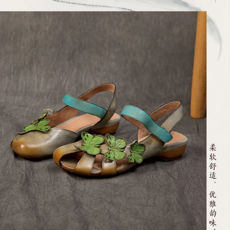 High Appearance Level Baotou Back Strap Butterfly Color Matching Fashion All Lightweight Comfortable Non-slip Sandals for Women