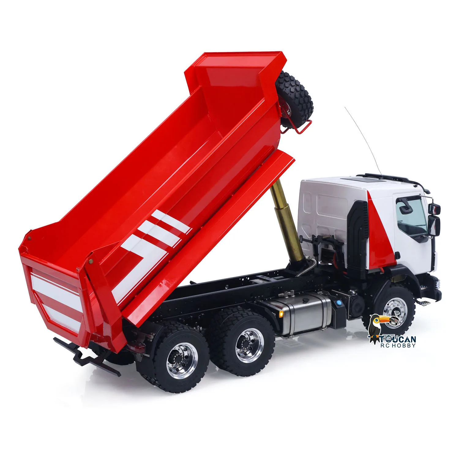 LESU 1/14 Hydraulic RC Dump Truck 6*6 RTR Radio Control Tipper 2Speed Gearbox Differential Lock Metal Chassis Flysky I6S Radio