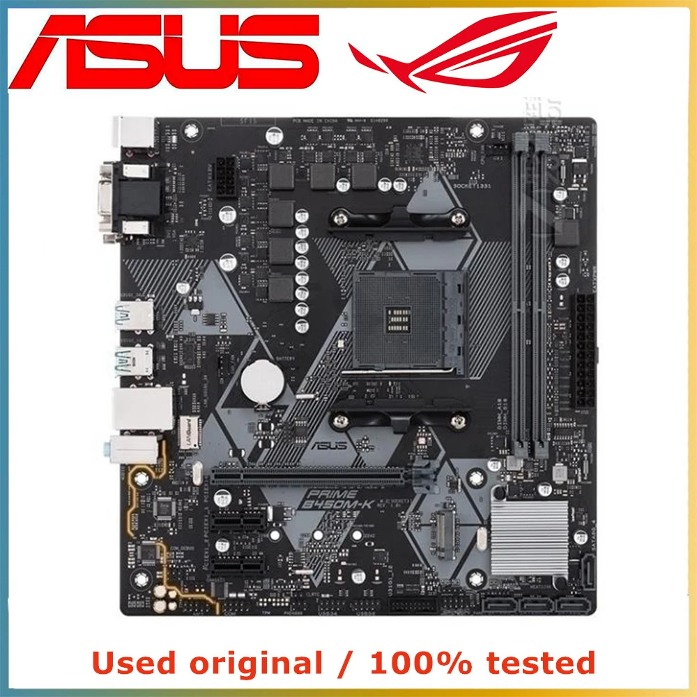 

For AMD B450 For ASUS PRIME B450M-K Computer Motherboard AM4 DDR4 64G Desktop Mainboard SATA III USB PCI-E 3.0 X16