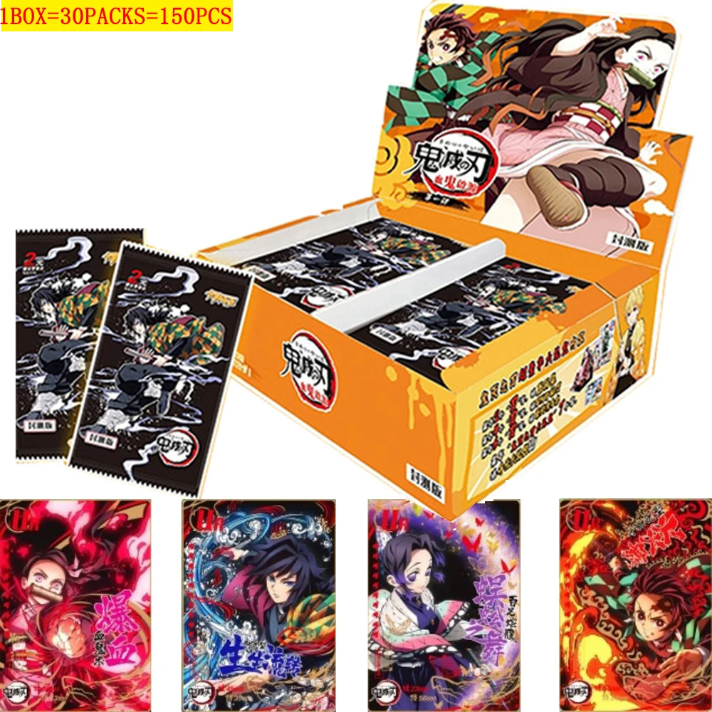 Tarjetas de edición clásica de Demon Slayer, rompecabezas brillante exclusivo, tarjetas de la Serie SSR de nivel CP y Jinyao, juguetes de Anime, pasatiempos de juego