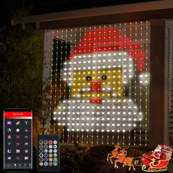 400LEDs Programmable Smart APP LED Window Curtain String Light RGB Smart Garland Led Lights Curtain Room Lights Xmas Decoration