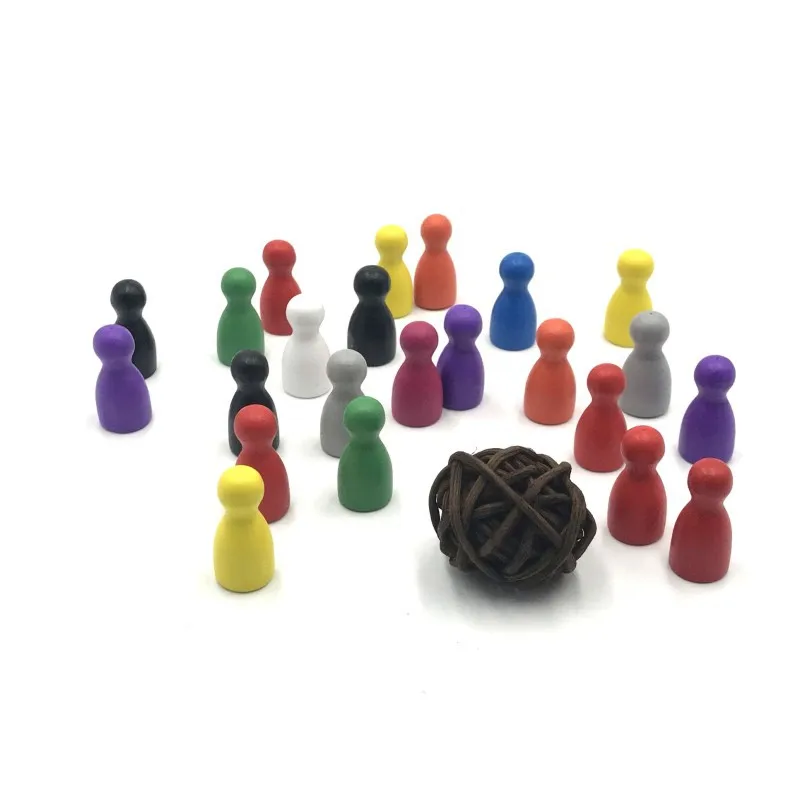 10 Pcs/Set Colorful Chess Pieces Board Game Wood Games Accessories