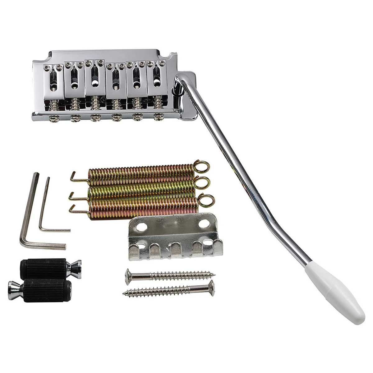 Musiclily Pro 52.5mm 2-Point Style Short Block Guitar Tremolo Bridge for Squier ST, Chrome