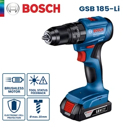 Bosch GSB 185 Li Cordless Drill Brushless Electric Impact Drill 50Nm Maximum Torque Hammer Drilling Screwdriver Bosch Power Tool