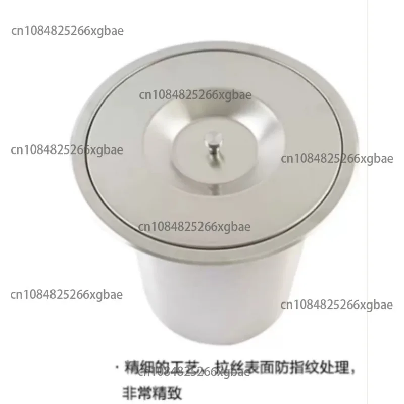 8L Built-In Stainless Steel Trash Can Flush Recessed Kitchen Cabinet Countertop Dustbin Eco-Friendly Hidden Embedded Waste Bin
