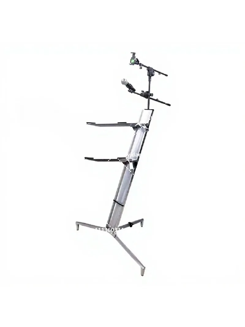 Aluminum Alloy Double Layer Spider Keyboard Stand for Electronic Piano, Heavy Duty Music Stand
