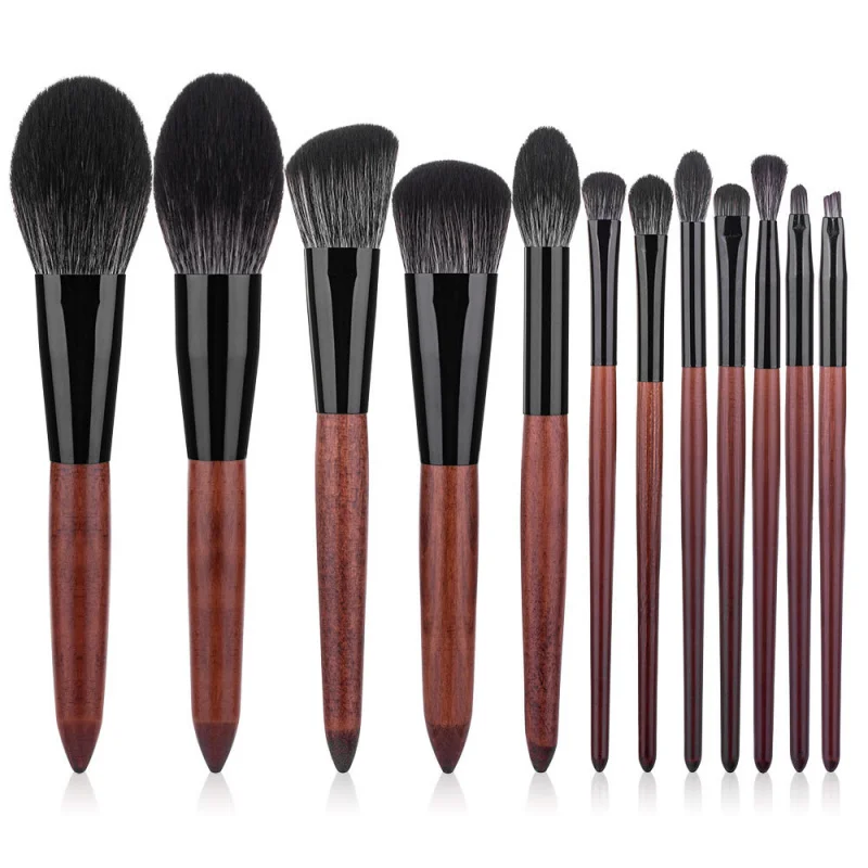 

New Product12Redwood Makeup Brush Set with Pointed Handle, Powder Eyeshadow Complete Set Beginners