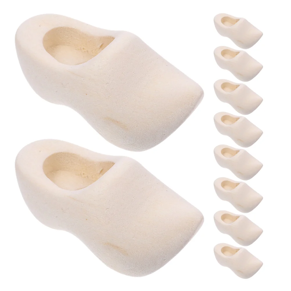 5 Pairs Toys Clogs Shoes Miniature Finger Breakdance Accessories Bjd Fingerboard Beige