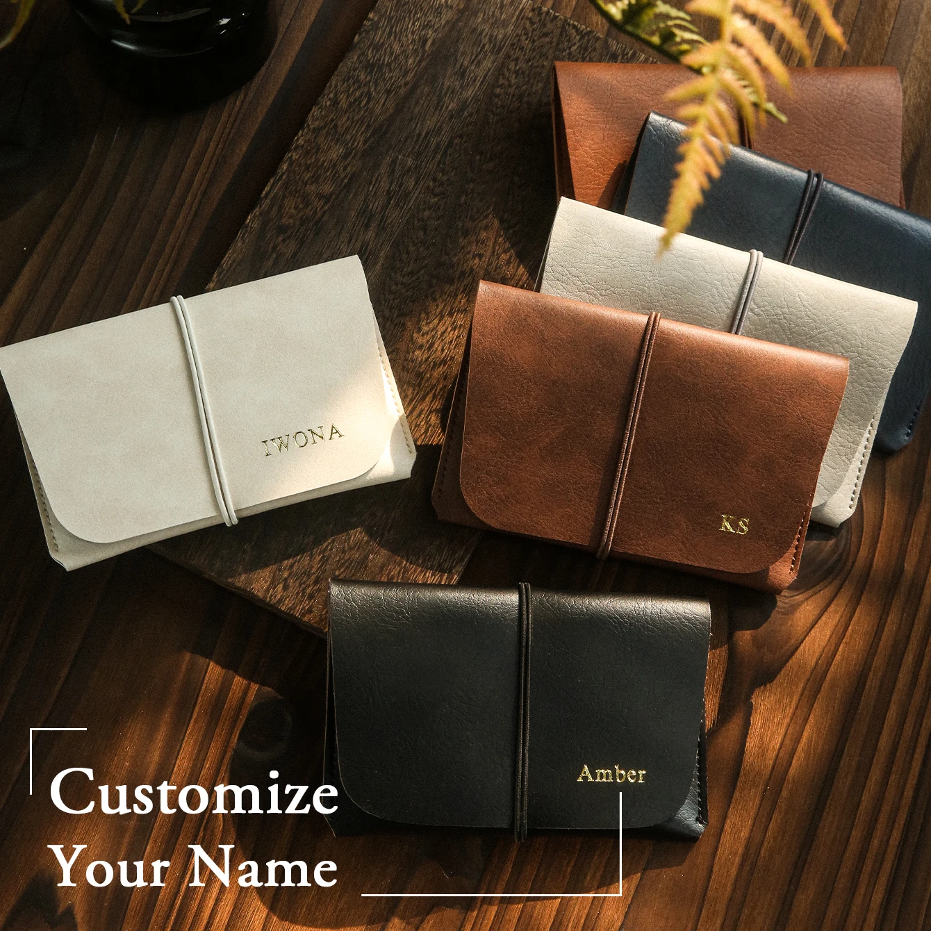 

1PCS Customizable Vintage Leather Passport Holder with Gold Monogram Name Personalized Travel Accessory Wallet