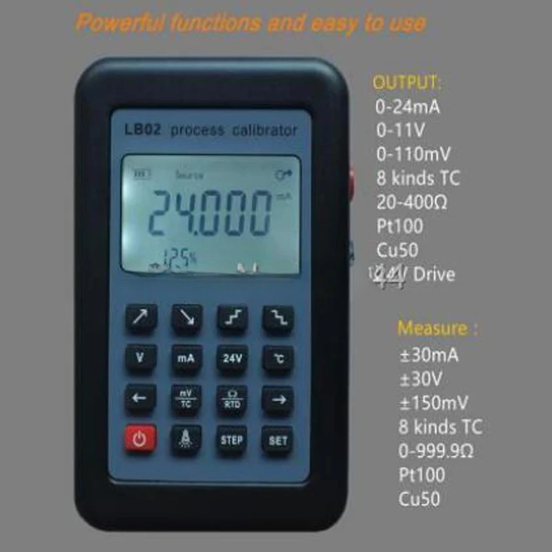 LB02 Resistance Current Voltmeter Signal Generator Source Process Calibrator 4-20mA/0-10V/mV LCD Display Update From LB01
