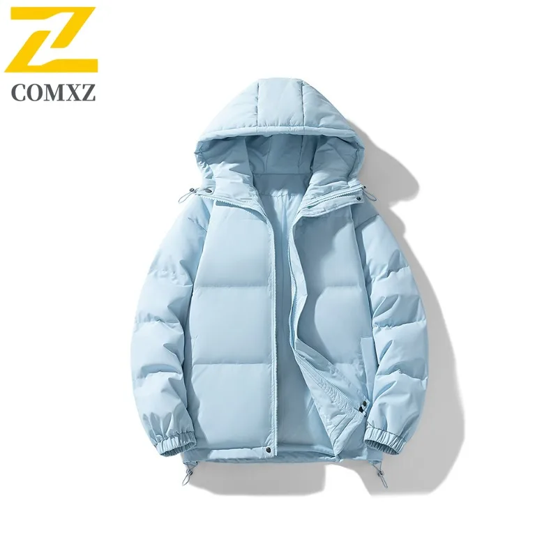 

COMXZ Мужская хлопковая стеганая куртка, толстая стильная свободная повседневная куртка для путешествий на открытом воздухе, снежная зимняя подкладка, 2025 г., брендовая куртка для пешего туризма
