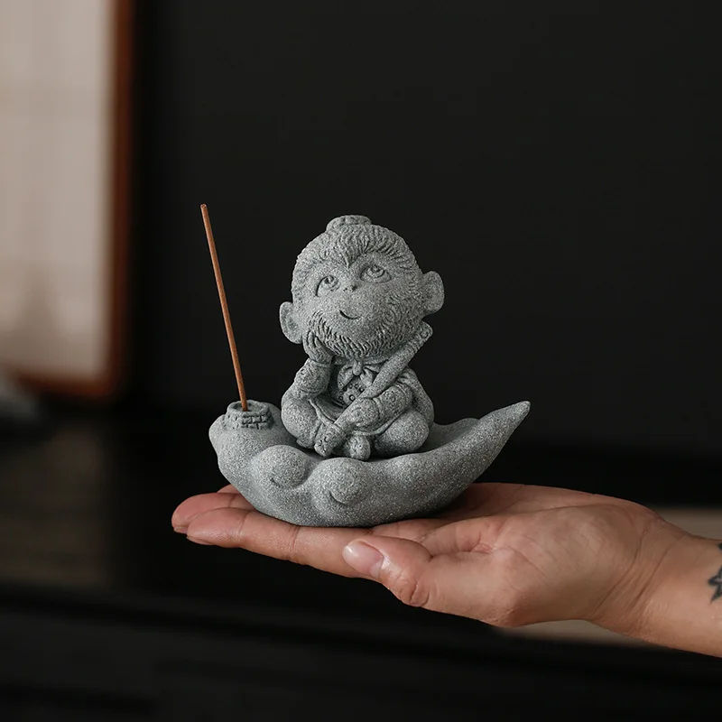 China-Chic Cute Monkey's Incense Stick Incense Burner Decoration Creativity Sun Wukong Qitian Great Sage Tea Pet