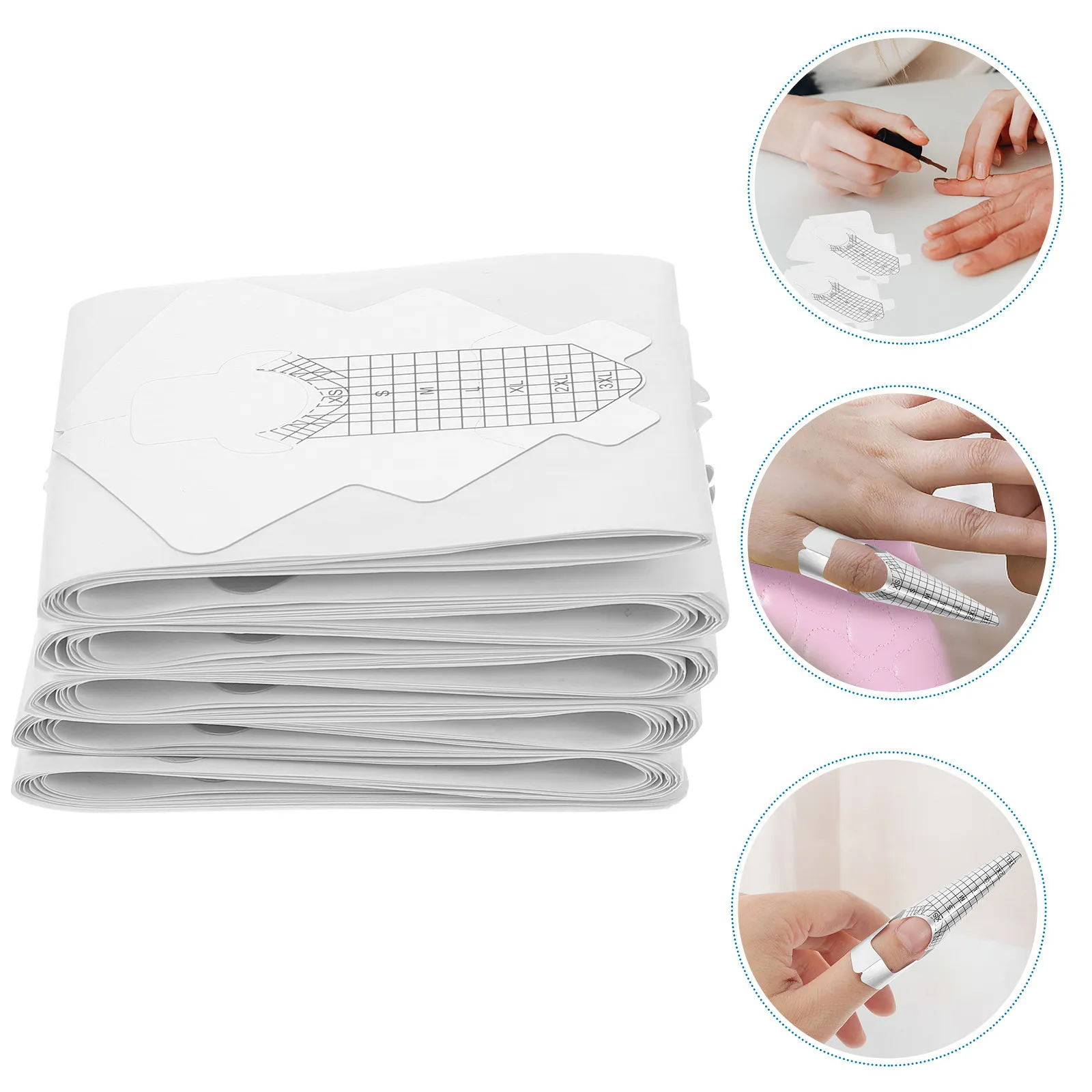 100 Pcs Nail Art Extension Form Builder Forms Paper Holder Guide Manicure Supplies