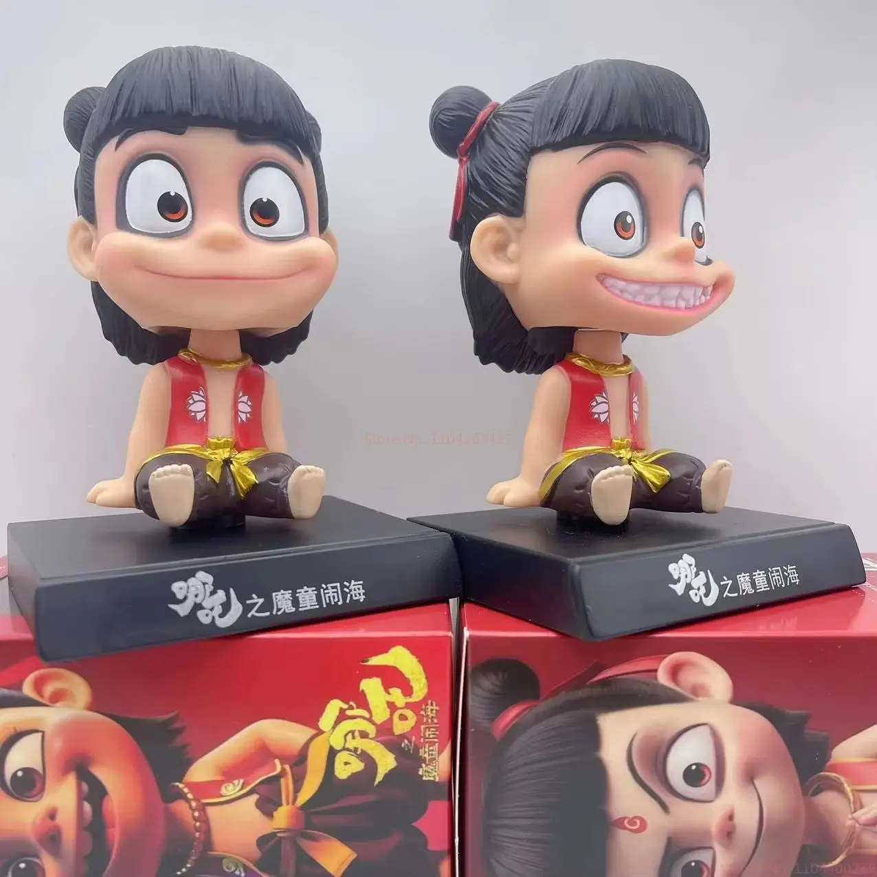 Hot New Arrival Anime Action Figures Nezha 2 Series Car Ornaments Cute Nezha Pvc Collectible Figurines Model Periphery Toy Gift