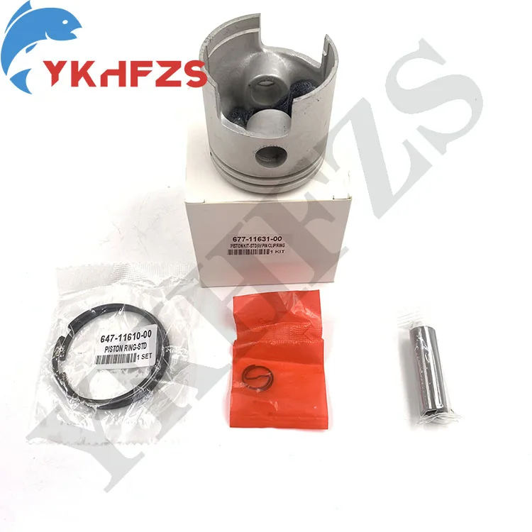 

For Yamaha Outboard Motor 2T 5D E8D Diameter：50MM 677-11631-00 Boat Accessories 677-11631 Piston Set