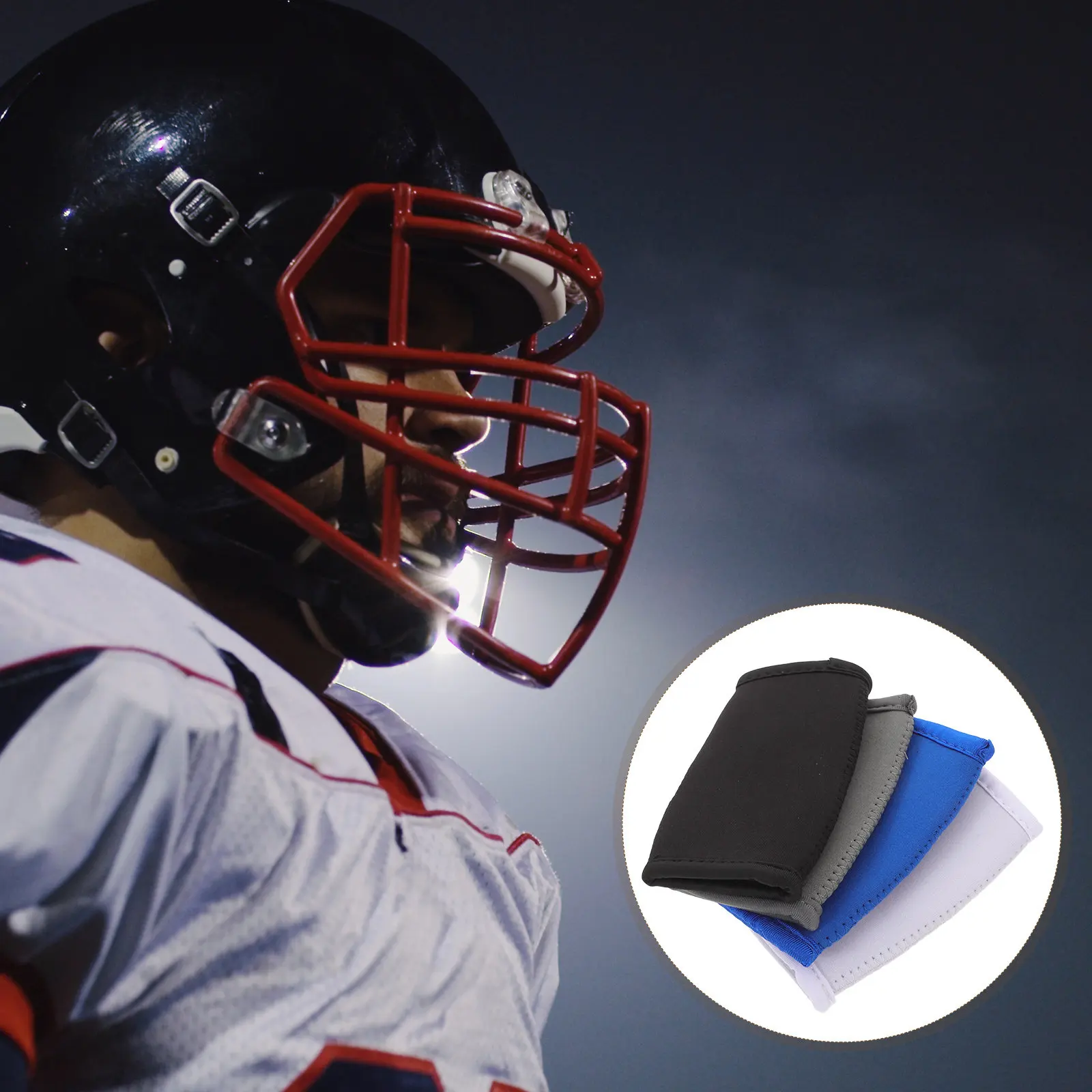 4Pcs Football Chin Strap Pad Cushion Shock Absorbing Chin Guard for Ice Hockey Sports Accessories Football Cushion