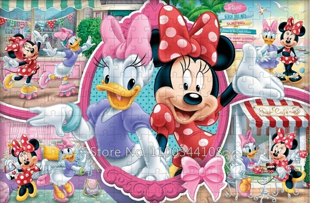 Disney Mickey Mouse Donald Duck Puzzle Minnie and Daisy Cartoon Jigsaw Puzzle 300/500/1000 Pcs Puzzles Children's Handmade Toys