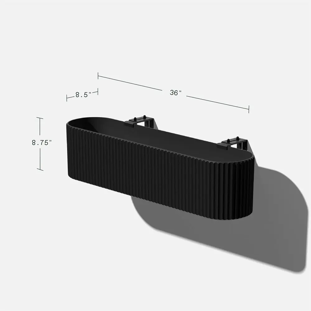 Hanging Planter Box or Windowsill/Balcony | Plastic-Stone Composite w/Railing Bracket | Decor or lowers - view 3