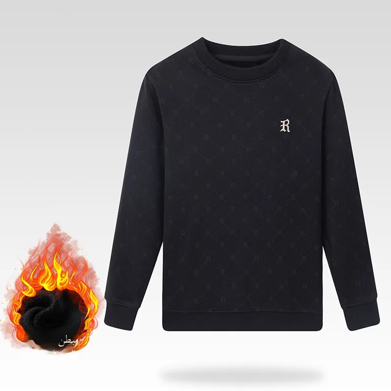 

Faionable Men's Knitted Sweater round Ne Fce Lined Inner Patterned Warm Autumn Winter Casual Wear Chinese Brand