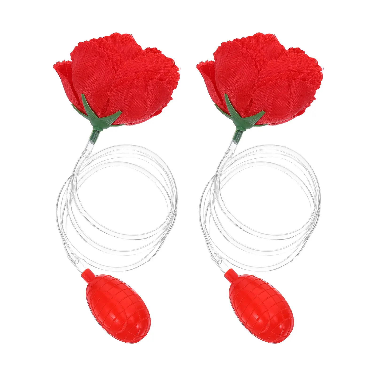 

2Pcs Red Comedy Rose Water Spraying Flower Prank Prop Wedding April Fools Day Carnival Party Joke Supplies Clown Props