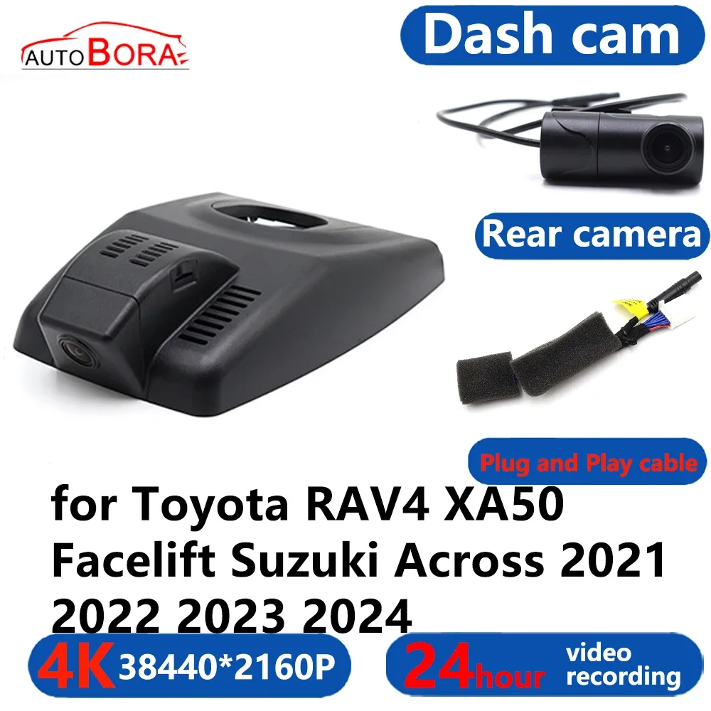 

AutoBora 4K Wifi 3840*2160 Car DVR Dash Cam Camera 24H Video for Toyota RAV4 XA50 Facelift Suzuki Across 2021 2022 2023 2024