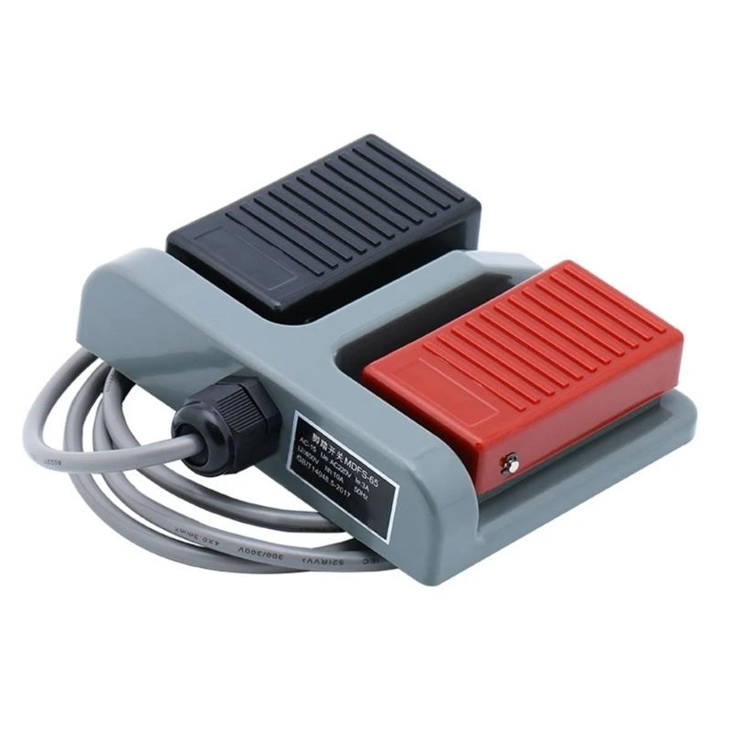 

Nonslip Electric Momentary Foot Switches Double Foot Pedal Switches Duplex Tumblers Self-Reset Footswitch Easy to Use