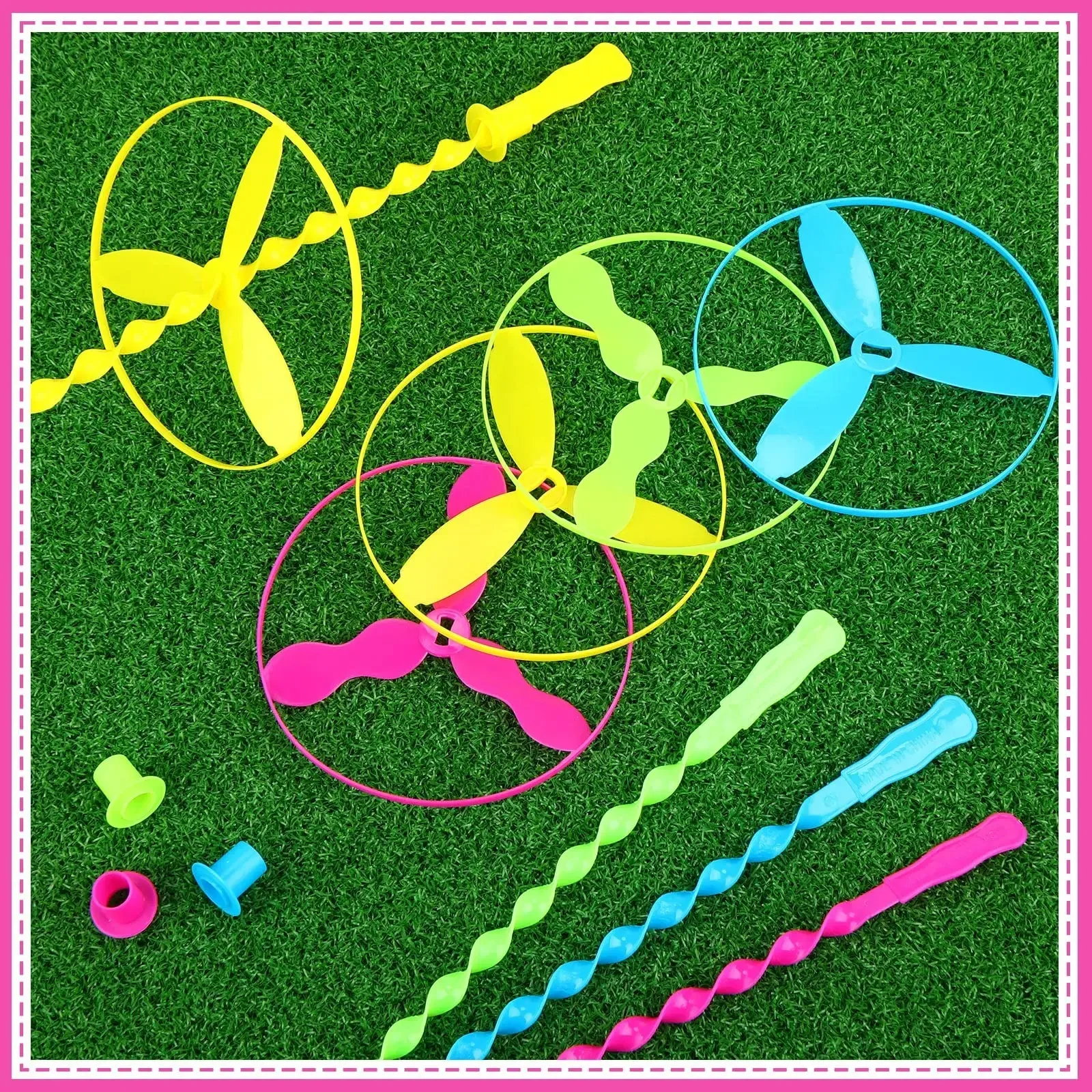 20set/bag Colorful Hand Push Flying Disc Toys Plastic Flying Dragonfly Kids Birthday Party Favors Guests Gifts School Prizes