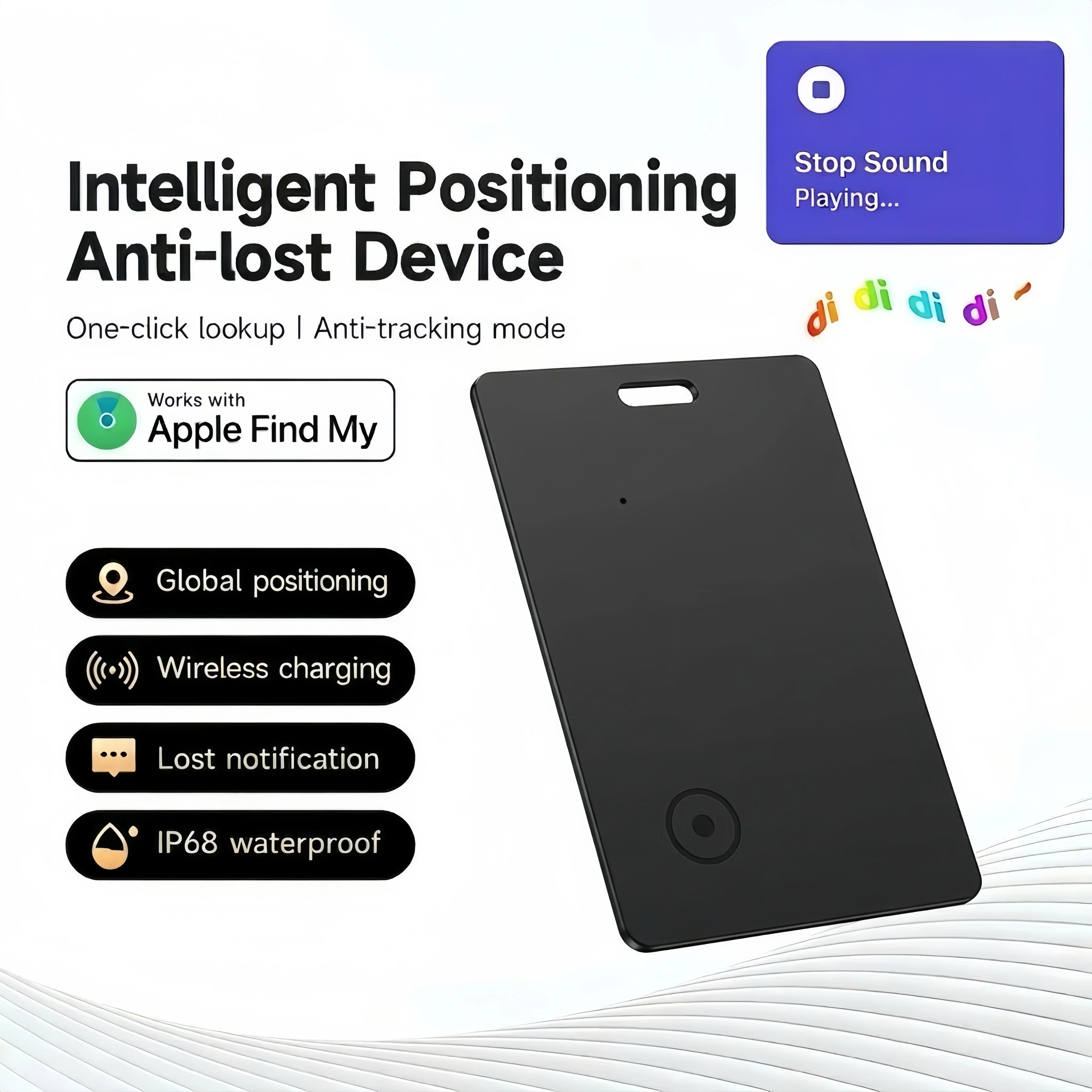 

For Apple Smart Locator GPS Tracker Positioning Tag Luggage Passport Wallet Bluetooth Anti-loss Card Device Works With Find My