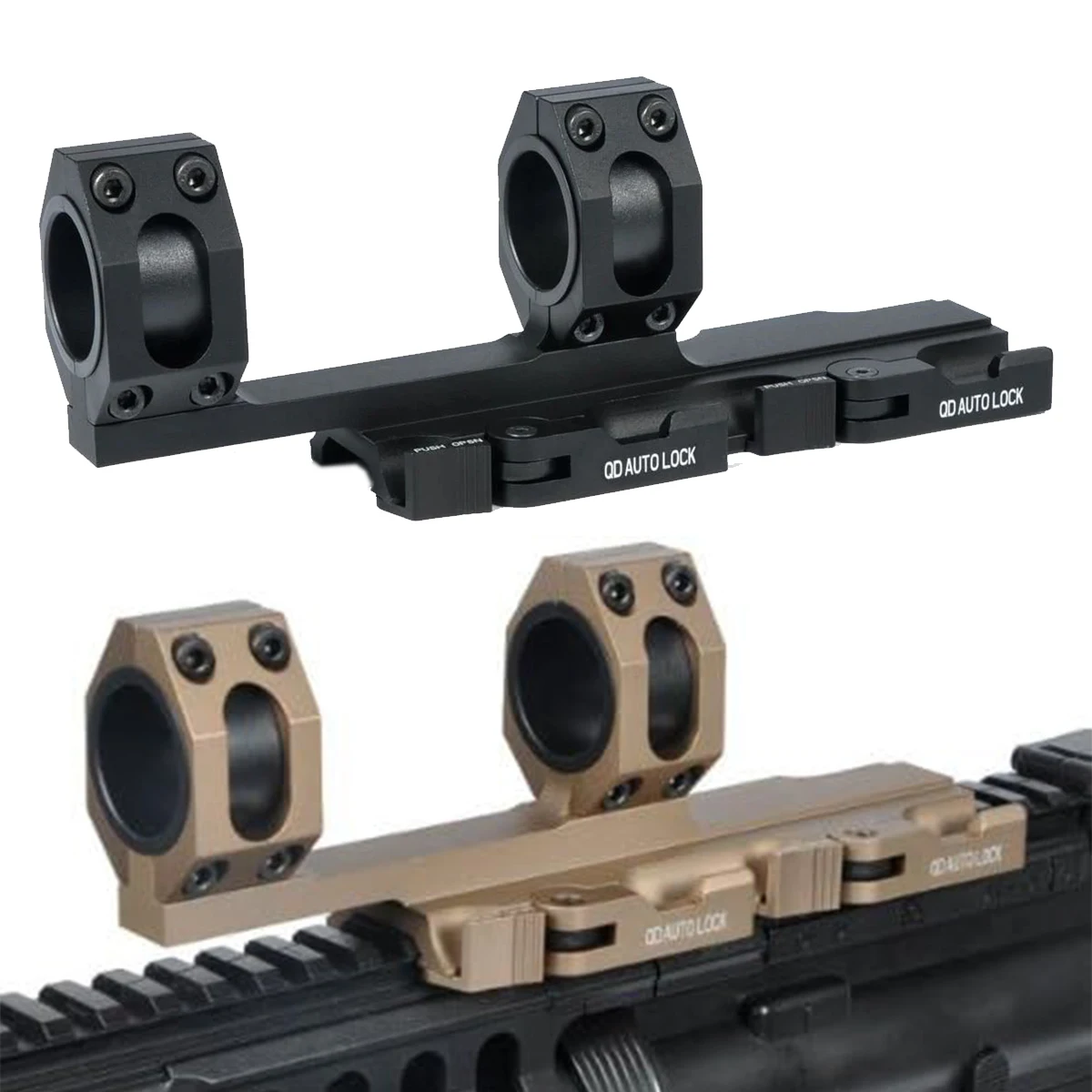 

Extended QD Scope Dual Rings Mount Top Rail Extended 30mm - 1 inch Ring Tube Hunting Accessories 20mm Picatinny Rail
