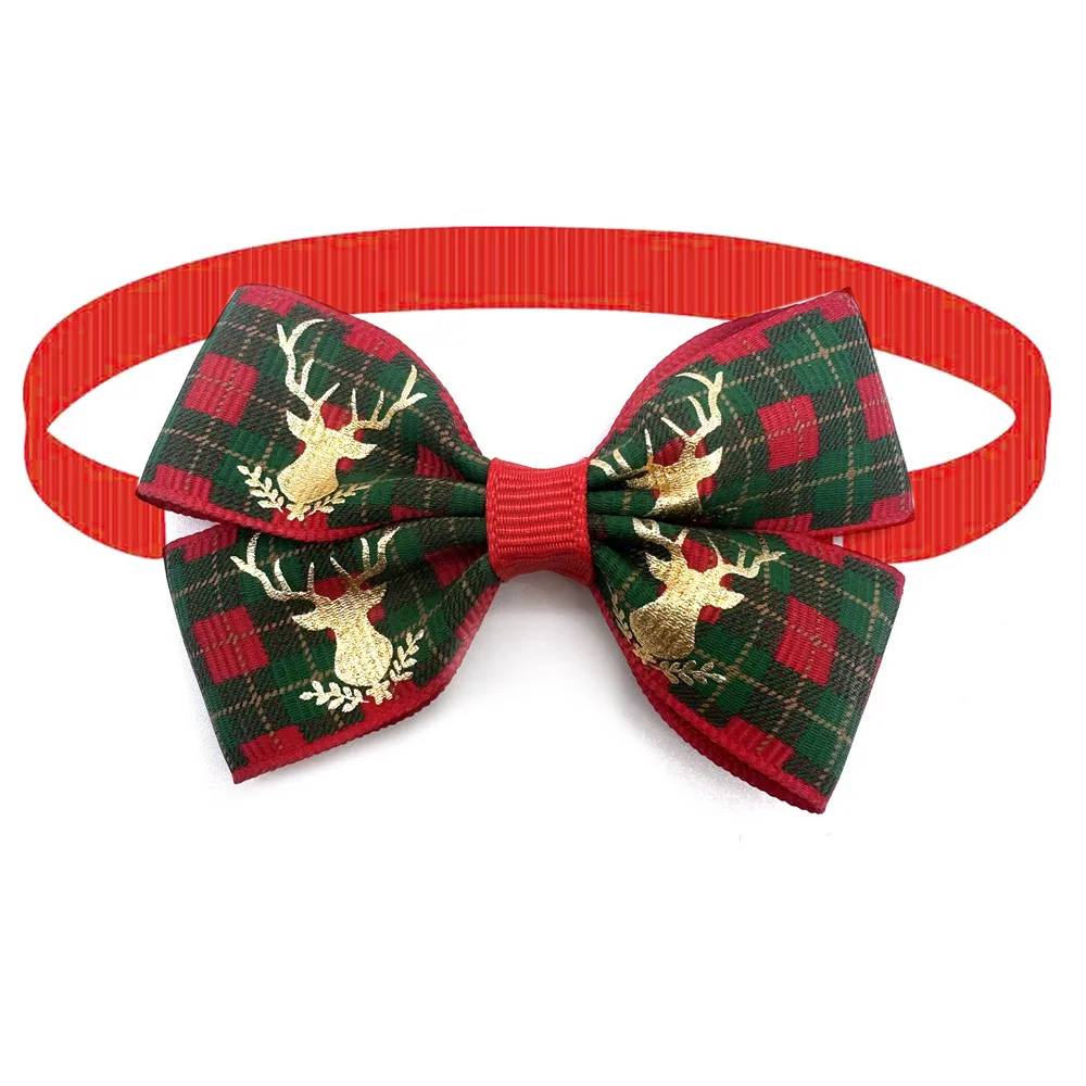 50pcs Christmas Pet Dog Cat Bow Ties Adjustable Dog Ties Pet Holiday Bow Tie Collar Pet Grooming Supplies for Small Dogs