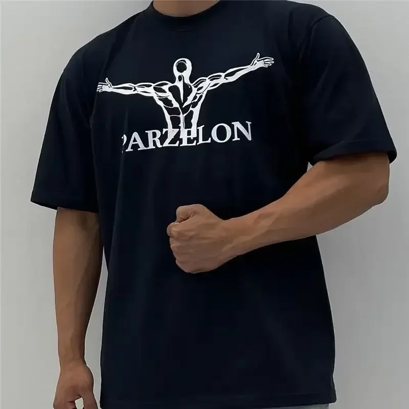 

Мужская 2026, европейско-американская высококачественная летняя хлопковая мужская футболка, спортивная футболка, спортивный топ, негабаритная спортивная футболка на открытом воздухе