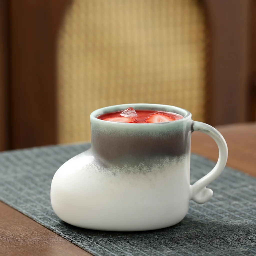 Creative Irregular Ceramic Mug With Handle 250ml Versatile Mug For Cold Drinks And Juices