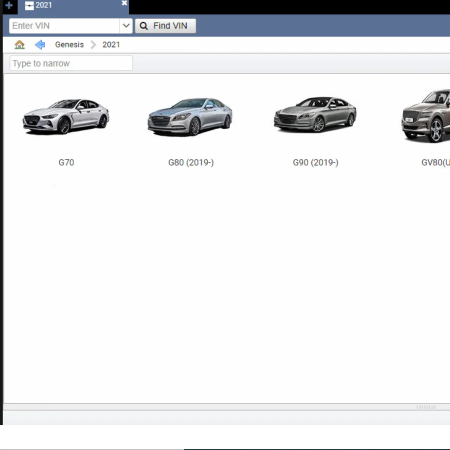 

Книга каталога на запчасти Hyundai Genesis EPC 2021.