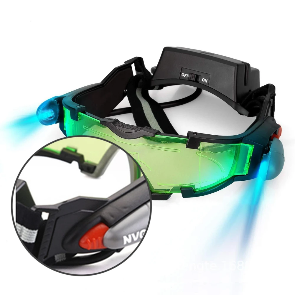 Gafas de visión nocturna LED para niños, lentes de seguridad para esquiar, ciclismo de carreras, caza, 1 unidad