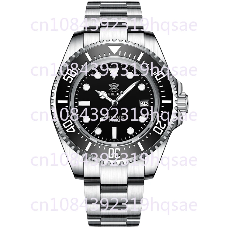 Engraved Stainless Steel 1000M Deep Sea Diving Automatic Mechanical Watch 45mm Large Water Ghost Exhaust Valve Luminous