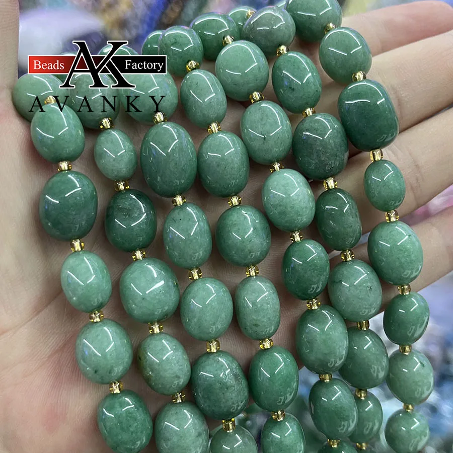 Natural Green Agate Conformal Irregular Faceted Loose Beads For Jewelry Making DIY Necklace Bracelet 15\'\'10-15mm