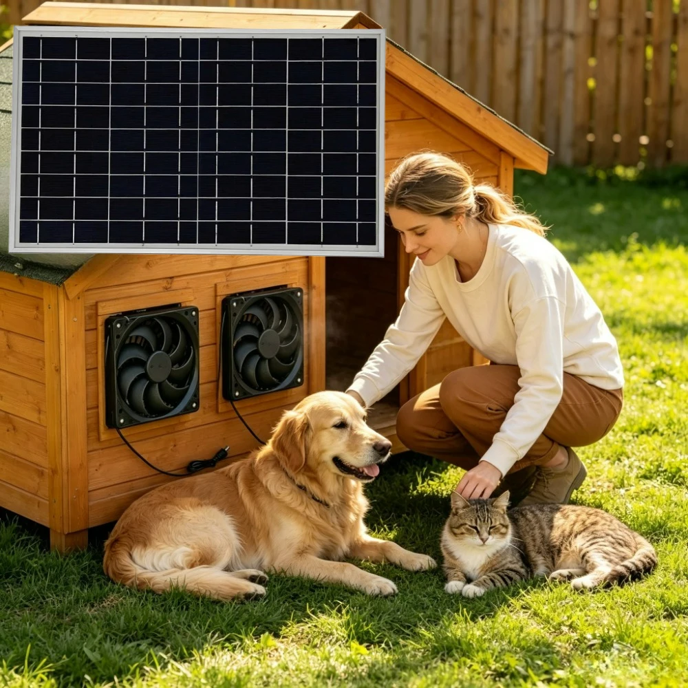 Outdoor Weather Resistant Solar Powered Air Circulation Exhaust Ventilation Fan 10W 15W Cooling Fan For Chicken Coop Greenhouse