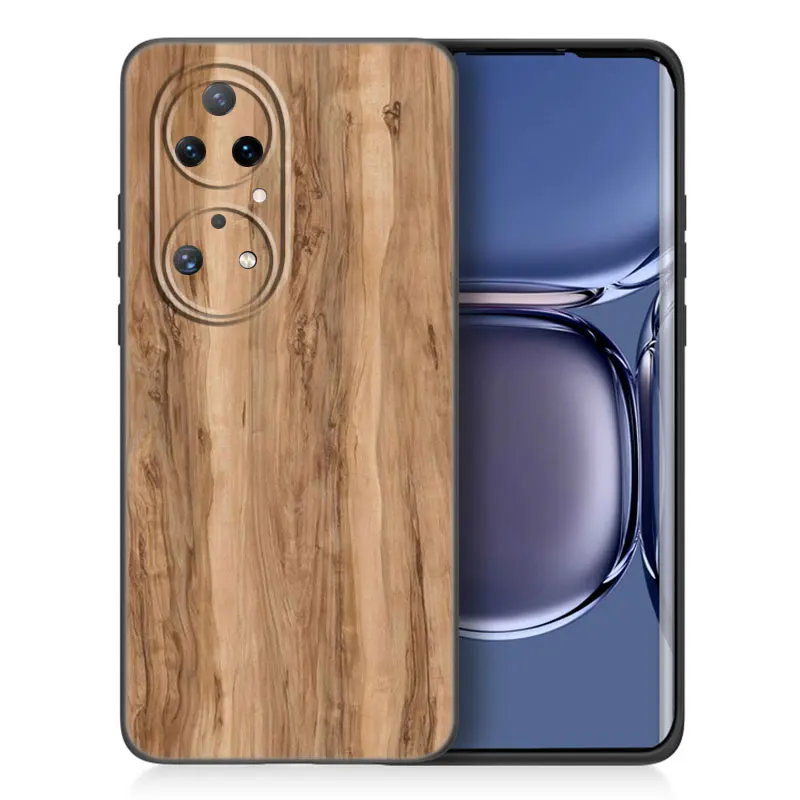 Wood Texture Art Phone Case For Huawei P8 P9 P10 P20 P30 P40 Lite E P50 P Smart Pro Z S 2018 2019 2020 2021 Soft TPU Black Cover