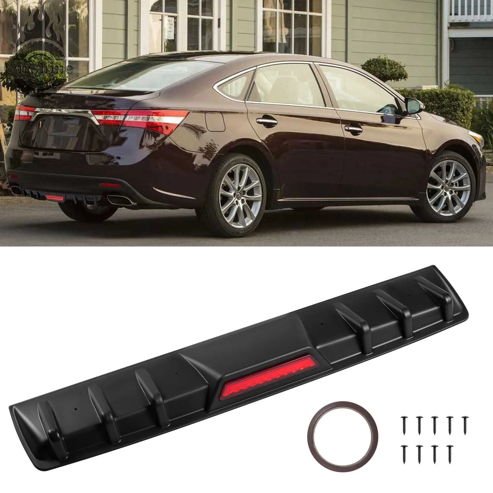 

Matte Black Rear Bumper Diffuser Fins Spoiler Lip Splitter For Toyota Avalon