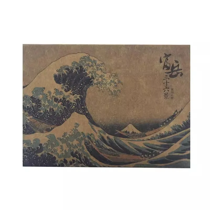 36 Sheets/Set Hokusai: Thirty-Six Views of Mount Fuji Postcard Kraft Paper Hand Painted Greeting Message Cards Student Gift