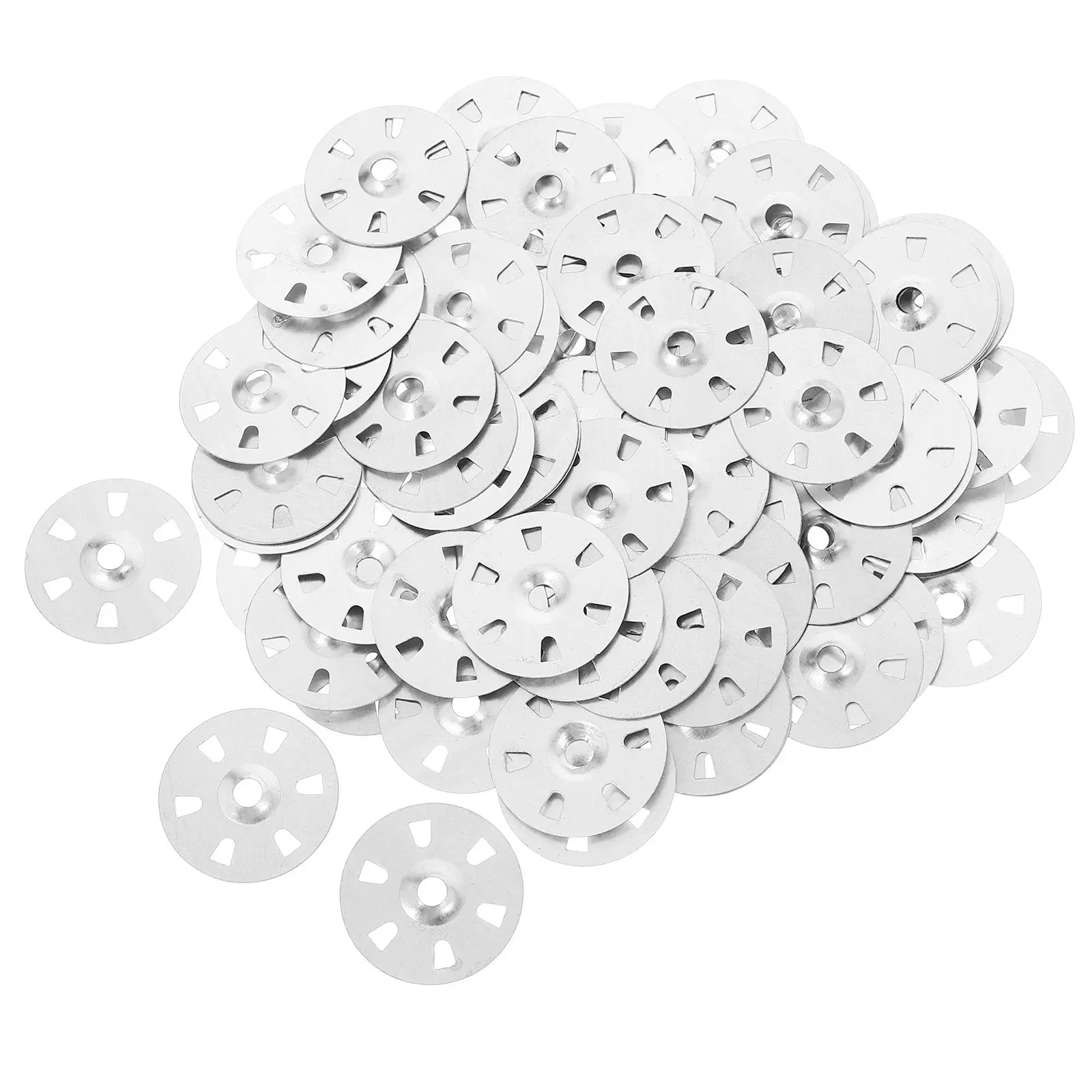 100Pcs Galvanized Iron Insulated Board Washers Six-Hole Flat Washers for Gypsum Plaster Board Wall Decoration Secure Load