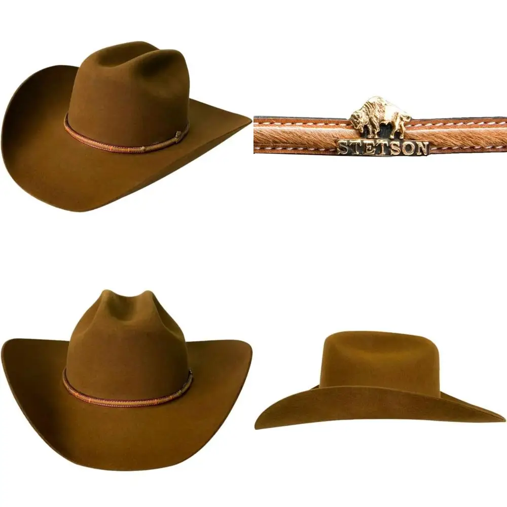 

Buffalo Felt Cowboy Hat, 4X-Sized, Powder River Style, Authentic Western Wear