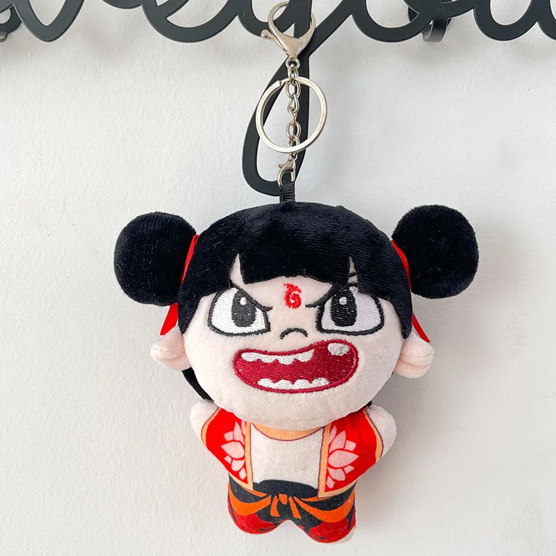 Ne Zha 2 Plush Pendant Cartoon Movie Nezha Stuffed Figure Plushies KeyChain 13cm Various Expression Dolls Toys Birthday Gifts